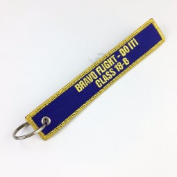 Flight Crew Fabric Keychain No MOQ Embroidery Keychain