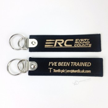 Porte-clés en tissu brodé personnalisé porte-clés tissé