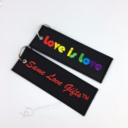 Factory Price Fashionable Custom Woven Keychain/keyring Embroidery Key chain