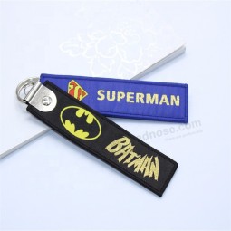 Logo Druck gewebtem Polyester benutzerdefinierten Stoff Key Tag Nylon Schlüsselbund