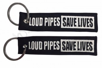 Loud Pipes sauver des vies tissu broderie porte-clés porte-clés FOB