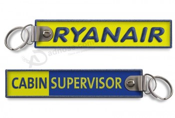 Porte-clés Ryanair Cabin Supervisor Porte-clés Logo personnalisé Broderie Tissu