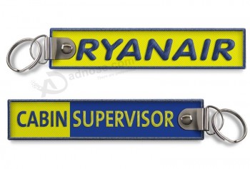 Ryanair Cabin Supervisor Schlüsselbund Custom Logo Stickerei Stoff Schlüsselbund