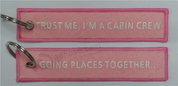 Trust Me, I'm A Cabin Crew Going Places Together Aviation Pilot Embroidered High Quality Keychain Keyring