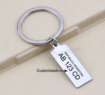 Anti-lost Car Key Chain Creative Car Number Keychain Stainless Steel Customized License Plate Number Key Ring Men Women Gift