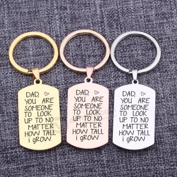 Papa, tu es quelqu’un à admirer, peu importe ma taille Papa Cadeau Fête des pères Cadeau Porte-clés Plaque d’identité Souvenir Porte-clés de voiture