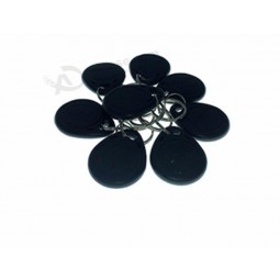100 stücke rfid ID karte 125 khz nähe schlüsselanhänger kette token schlüsselanhänger keytag kette schwarz farbe