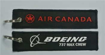 加拿大航空Boeing 737 Max机组人员定制绣花钥匙扣，带边框