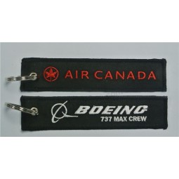 Air Canada Boeing 737 Max Crew Custom Embroidery Keychains With Merrow Border