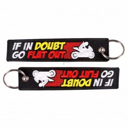 Porte-clés de mode pour l’automobile et les voitures EN CAS DE DOUTE ALLER À FOND Lettre de broderie Porte-clés