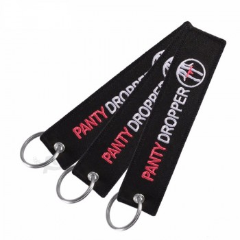 Porte-clés de broderie personnalisés avec étiquette en gros