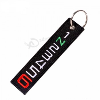 Lancer porte-clés stalls tag cool broderie porte-clés OEM porte-clés pour motos et voitures