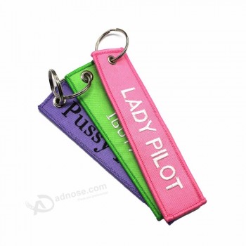 Porte-clés brodé tissé logo personnalisé
