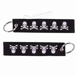 Nome do cartão Tag bordado personalizado tecido sublimação em branco chaveiro