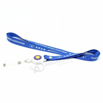 benutzerdefinierte Siebdruck Lanyard für Schlüssel mit Abzeichenrolle