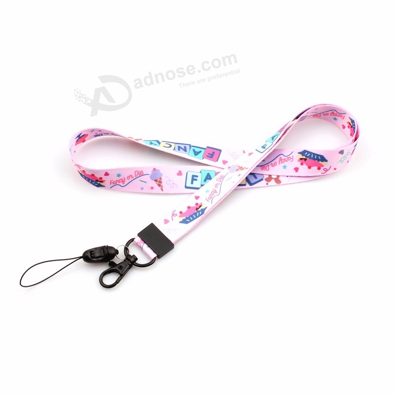 Factory OEM high Quality polyester Keychain Lanyard