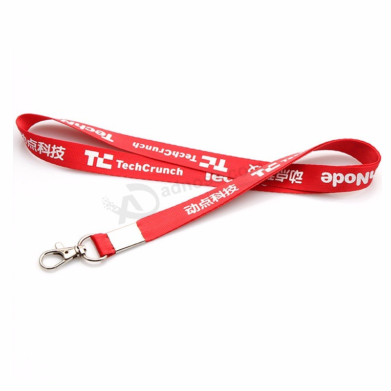 High-End thick Polyester silk Screen lanyard with custom Logo