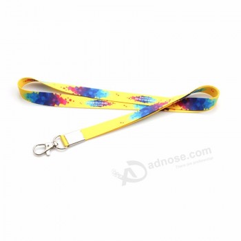 Corda de pescoço colorido de venda quente para chave com gancho de metal para reunião