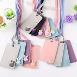 Wholesale Leather Card Holder Neck Strap with Lanyard