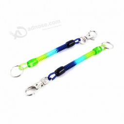 Plástico 6 pulgadas de longitud clips giratorios espiral cinta cordón Llavero Llave