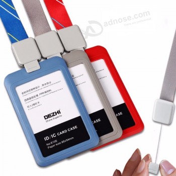 fivela de puxar com cordão retrátil com simples titulares de cartão de identificação de plástico