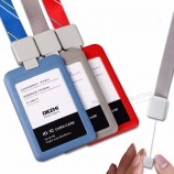 fibbia retrattile con cordino con semplici porta carte d'identità in plastica