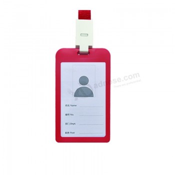 Étui à badge d’identification en plastique Porte-badge de carte de crédit bancaire transparent avec lanière