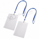 porta carte di identità in plastica trasparente verticale abbordabile con cordino da collo