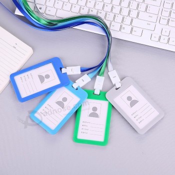Porte-cartes de nom de travail en plastique Carte de travail d’affaires Badge d’identification Accessoires de badge de longe