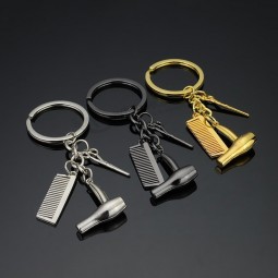 scissors keychain cute key ring for women comb hairdryer key chain key holder