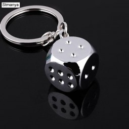 custom Nieuwe creatieve sleutelhanger metalen persoonlijkheid dobbelstenen