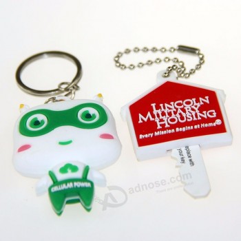 Porte-clés en caoutchouc PVC mignon de dessin animé personnalisé personnalisé