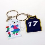 Porte-clés en caoutchouc 3D 2D en forme de dessin animé Matériau PVC souple
