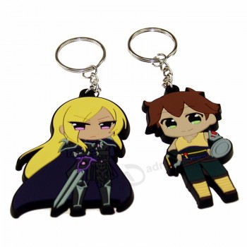 porte-clés en PVC souple avec logo de dessin animé 3D personnalisé