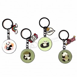 customized design logo panda keychains for souvenir