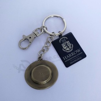 Porte-clés en métal émaillé découpé logo personnalisé de mode