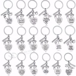 liefde hart appel heerser ABC boek charmes sleutelhanger leraar sleutelhanger sieraden leraar dag geschenken voor leraren sleutelhangers ringen houder
