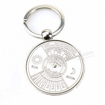 Design moderne personnalisé Porte-clés en métal exquis Logo personnalisé avec cadran solaire de temps