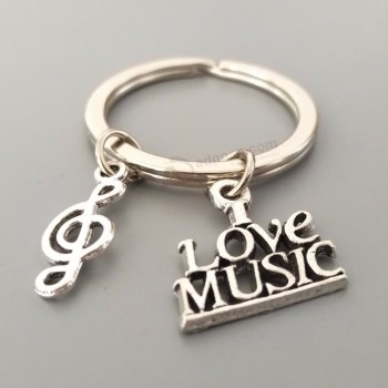 Philharmonischer Geschenk-Schlüsselring Ich liebe Musik-Schlüsselring Musiknotation Schlüsselanhänger Mode-Accessoire Keydangle Keysholder