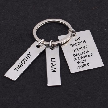 Custom name Fathers'Day Gift  enaving my Daddy is the best daddy in the whole wide world  Keychain For Geat DAD daugther son car