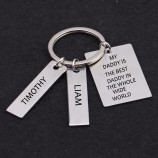 nombre personalizado regalo del día del padre que representa a mi papá es el mejor papá del mundo entero llavero para geat DAD daugther son car