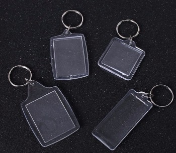 Promo Plastic Key Chain Porte-clés en plastique acrylique personnalisé blanc