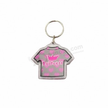 Mini T-shirt forme photo porte-clés promotion clair acrylique photo porte-clés