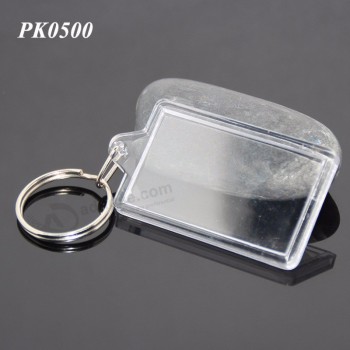 Großhandelspreiswertes förderndes Rechteck formte unbelegtes Plastikmasseacryl keychain