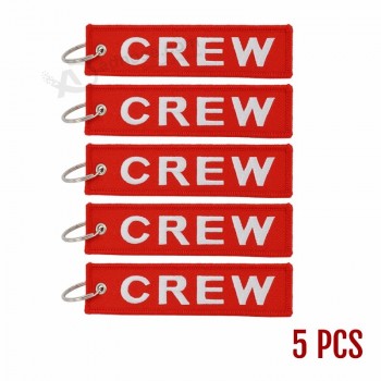 Crew Porte-clés Moto pour porte-clés llaveros Étiquette à bagages Broderie Crew Porte-clés