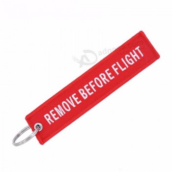 Remove Before Flight Keychain Embroidery Engineer Key tag custom