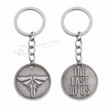 2019 Tropfenverschiffen doppelseitig der letzte von uns keychain berühmte kühle Mannspiel-Leuchtkäfersilber Auto keychains Schlüsselring Schlüsselhalter