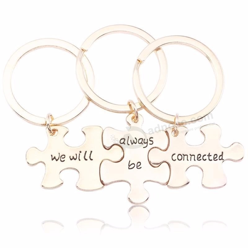 Trendy-Best-Friends-Keychain-Carved-We-Will-Always-Be-Connected-Key-Chain-3-Piece-Puzzle-Geometry
