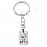 MY DAD MY英雄钥匙扣小方形钥匙扣钥匙扣持有人家庭爸爸父亲爱珠宝圣诞节父亲节礼物