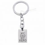 MY DAD MY hero llavero llaveros cuadrados pequeños Llavero titular familia papá padre amor joyería Para navidad regalos del día del padre